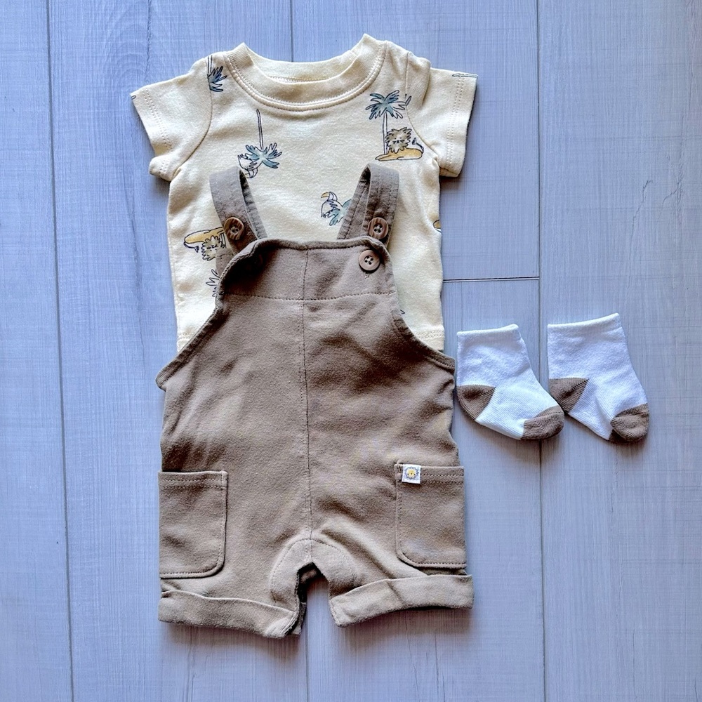 Carter’s Little Planet 3-Piece Shortall Set - Newborn